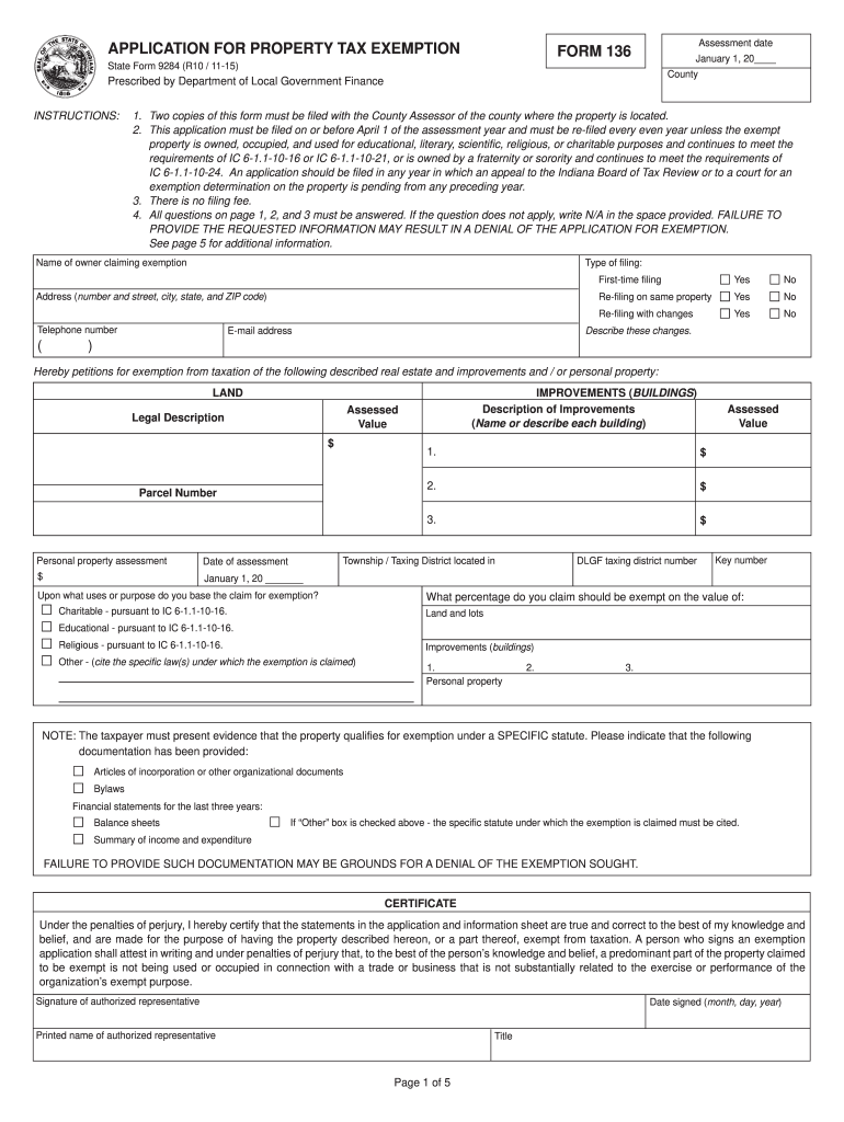 2015 2021 IN State Form 9284 Fill Online Printable Fillable Blank 