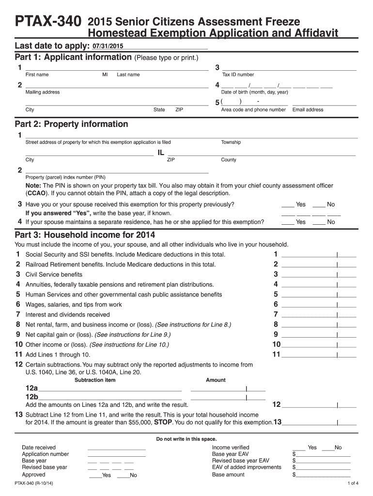 2015 Form IL PTAX 340 Fill Online Printable Fillable Blank PDFfiller