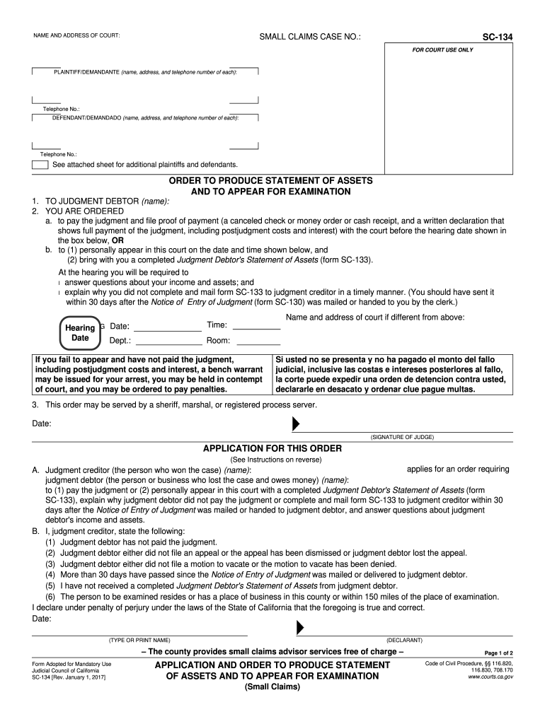 2017 2020 Form CA SC 134 Fill Online Printable Fillable Blank