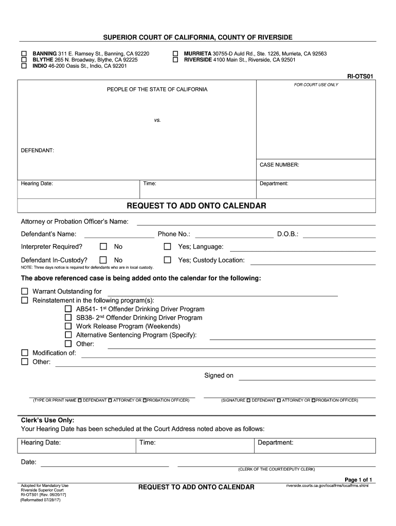 2017 2021 Form CA RI OTS01 Fill Online Printable Fillable Blank