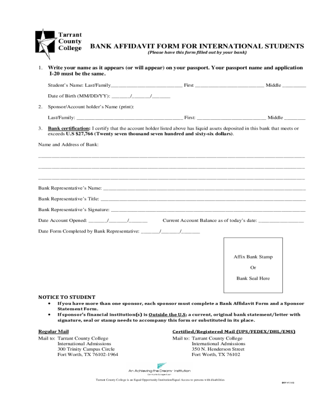 2021 Bank Affidavit Fillable Printable PDF Forms Handypdf