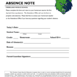 ABSENCE NOTE Cherokee County School District Fill Out And Sign