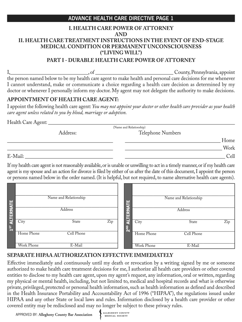 Allegheny Bar Association Form Fill Online Printable Fillable