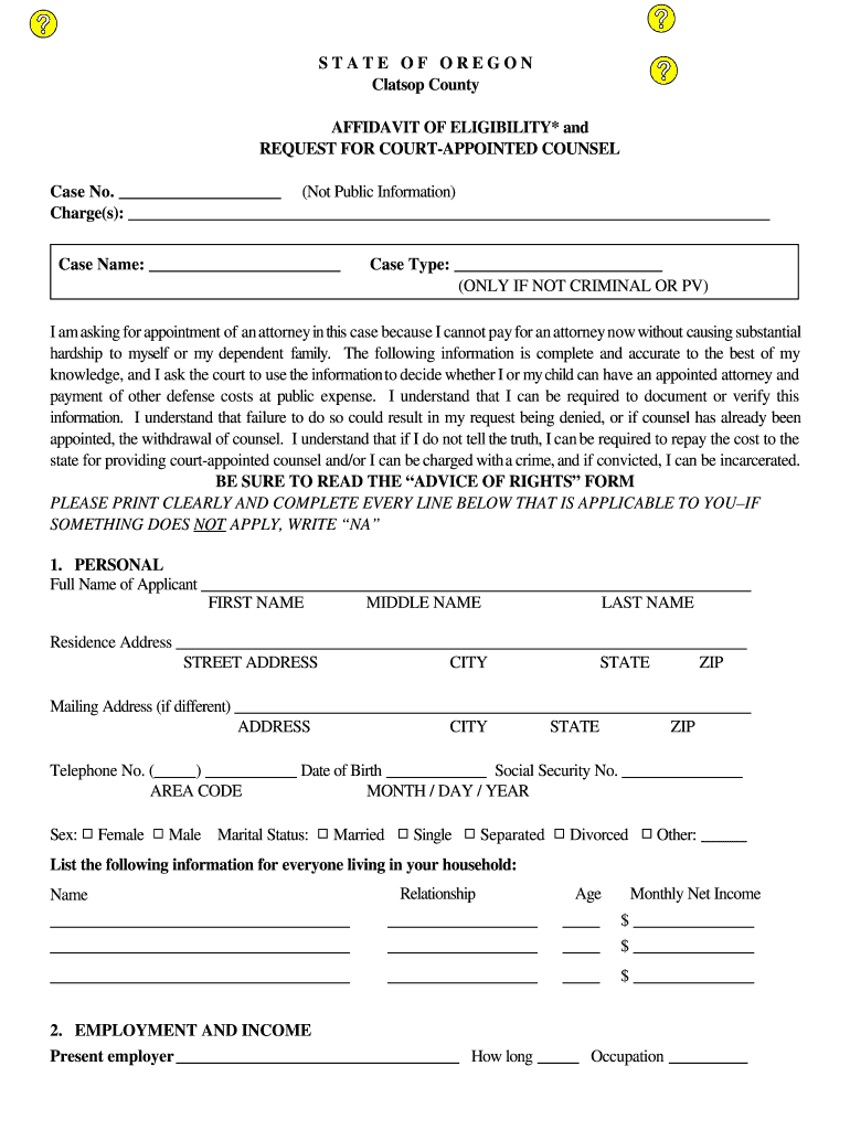 Application For Court Appointed Attorney Oklahoma Fill Out And Sign