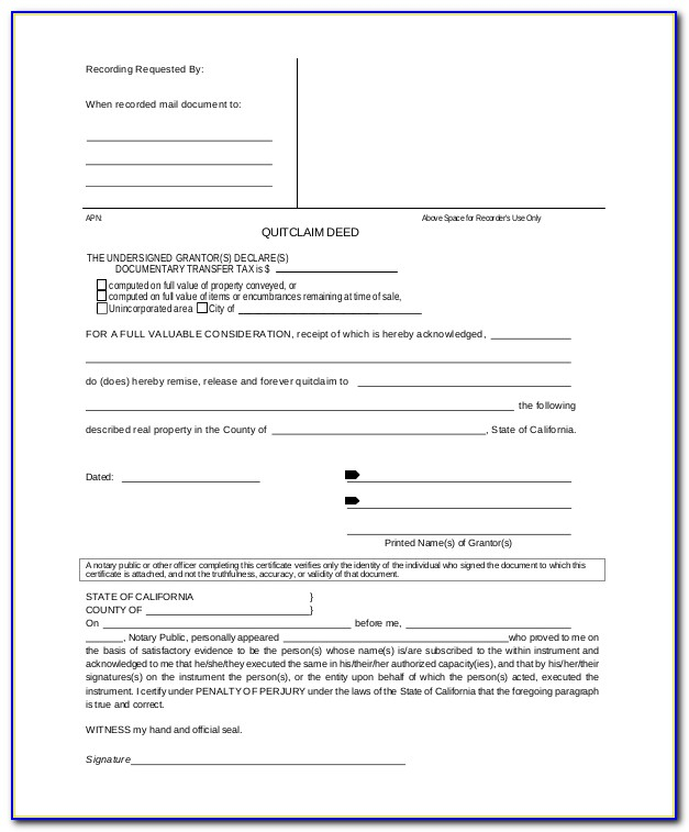 Blank Quit Claim Deed Form California Form Resume Examples GwkQGwx5WV