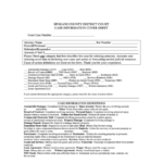 Case Information Cover Sheet Spokane County District Court Printable
