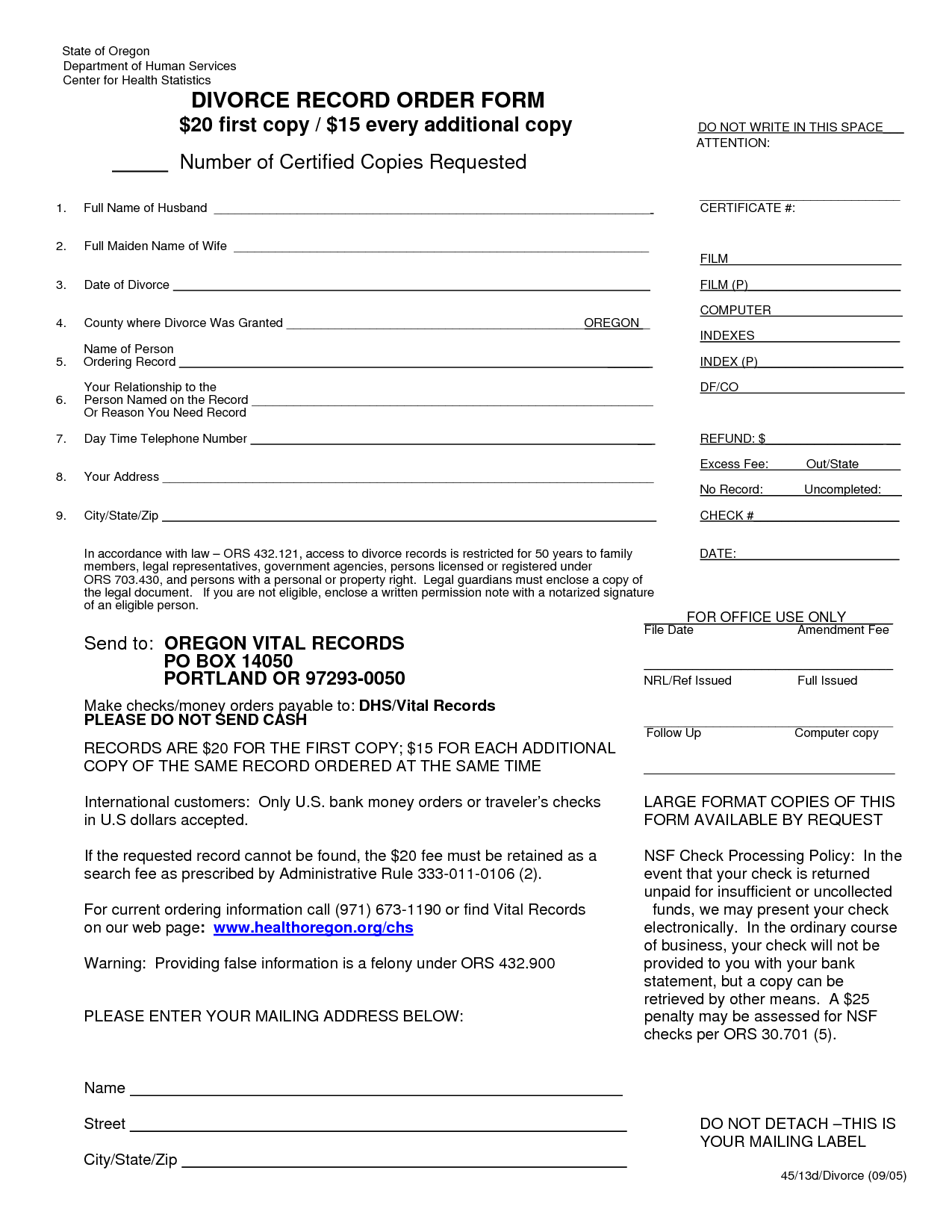 Divorce Forms Multnomah County Oregon Universal Network