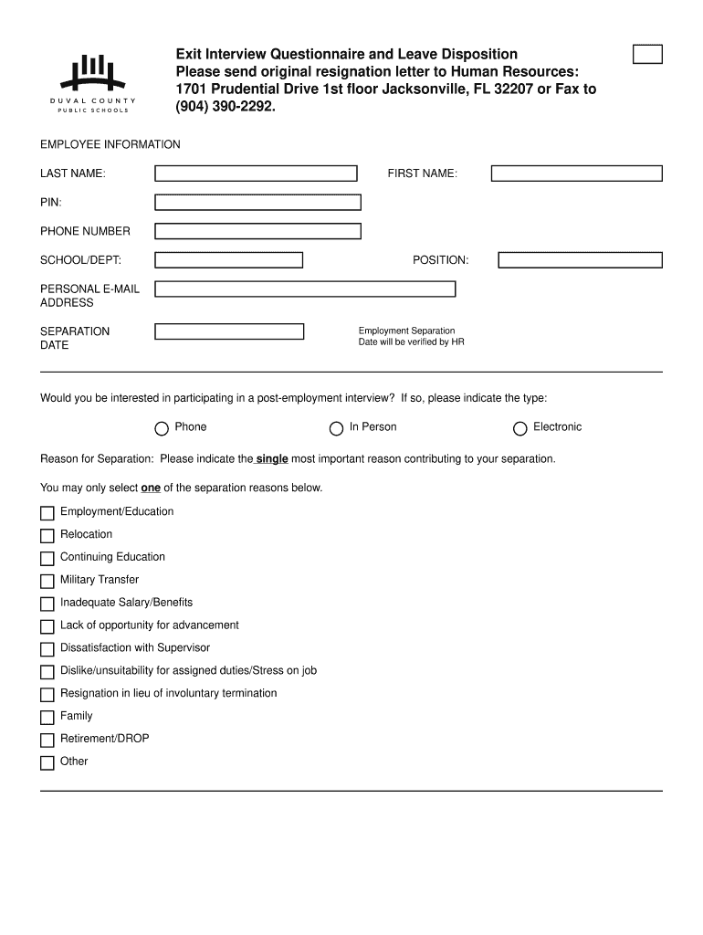 Duval County Pubic School Fill Online Printable Fillable Blank 