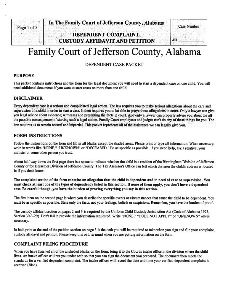 Family Court Jefferson County Al Fill Online Printable Fillable