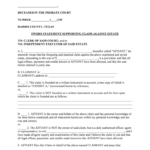 Fill Edit And Print Sworn Statement Supporting Claim Against Estate