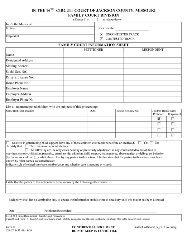 Fill Free Fillable 16th Circuit Court Of Jackson County Missouri PDF 