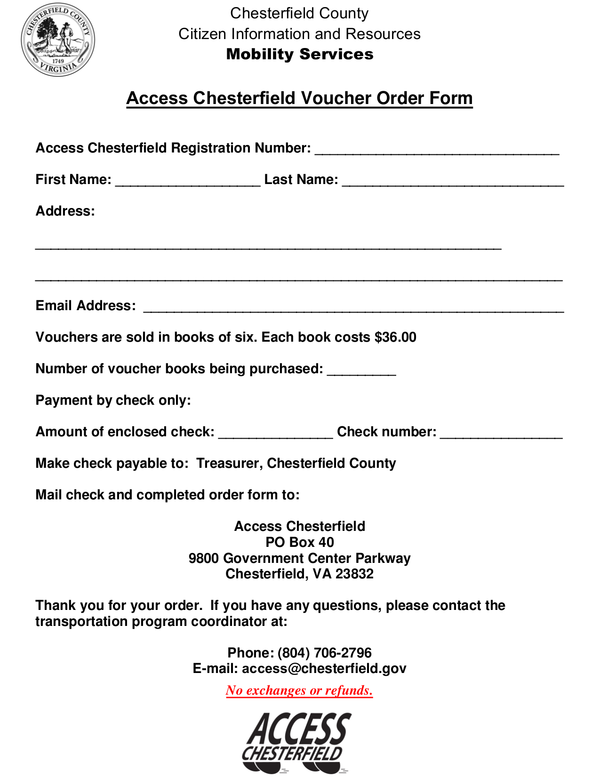 Fill Free Fillable Forms Chesterfield County VA