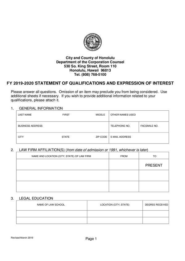 Fill Free Fillable Forms City And County Of Honolulu