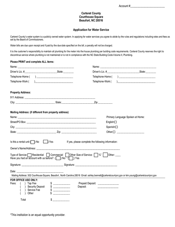 Fill Free Fillable Forms County Of Carteret