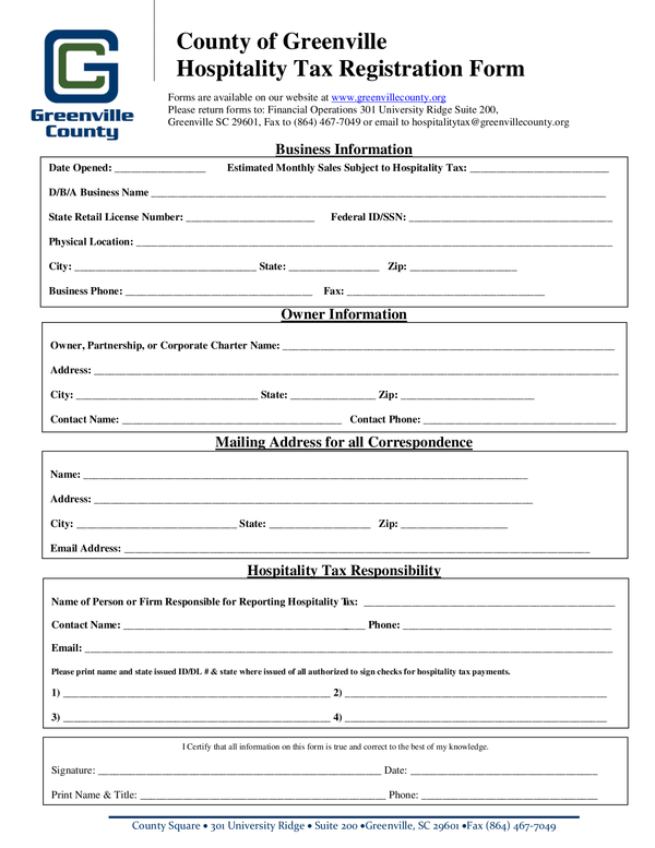 Fill Free Fillable Forms County Of Greenville