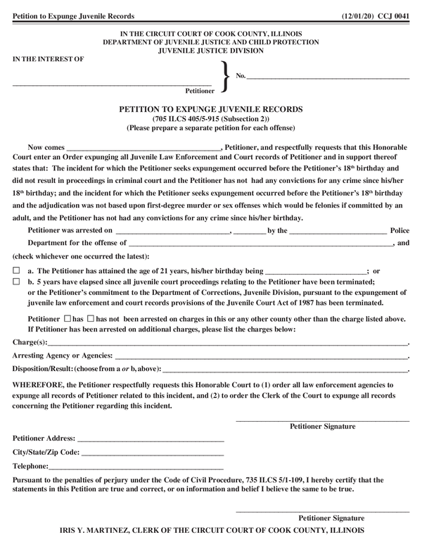 Fill Free Fillable State Of Illinois Cook County Clerk Of The Circuit 