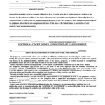 Fillable Affidavit Order Notice Of Garnishment Of Property Other