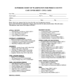 Fillable Case Cover Sheet Civil Cases Form Superior Court Of