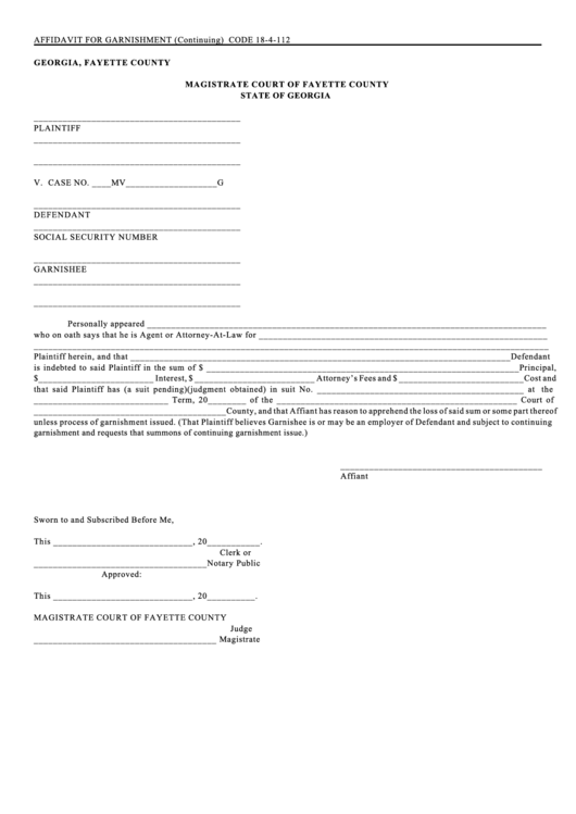 Fillable Certification Of Personal Service Form Magistrate Court Of 