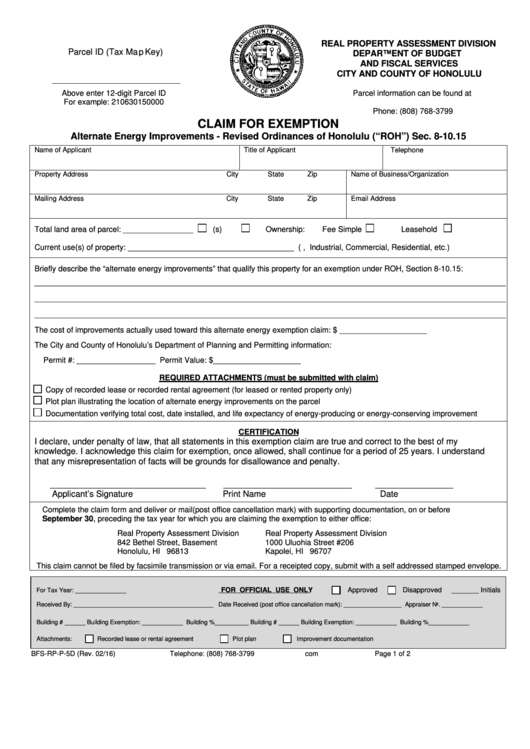 Fillable Claim For Exemption Form Printable Pdf Download