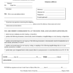 Fillable Dr Subpoena Form The Court Of Common Pleas Printable Pdf