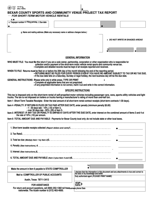 Fillable Form 14 121 Bexar County Sports And Community Venue Project 