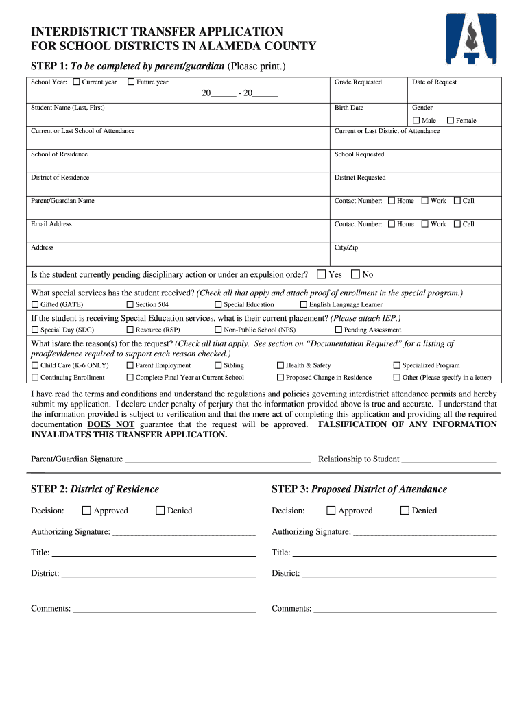 Fillable Online Ausdk12 Interdistricttransfer Form Fax Email Print