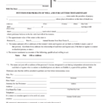 Fillable Petition Form For Probate Of Will And For Letters Testamentary