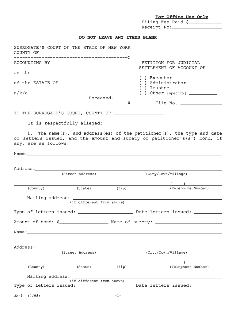 Form Ja 1 Fill Online Printable Fillable Blank PdfFiller