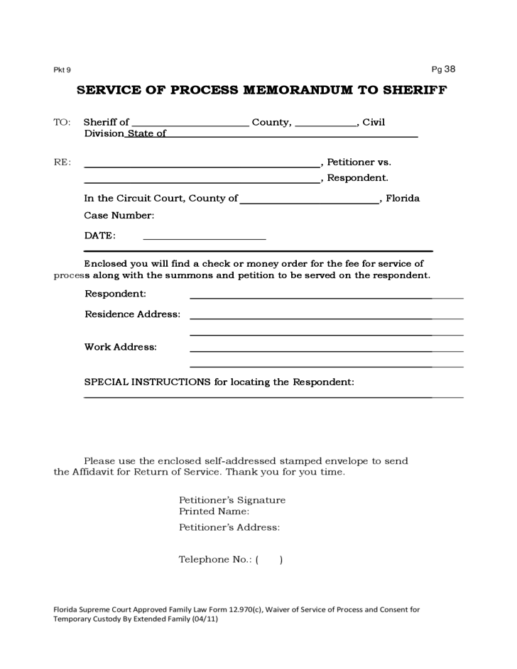 Forms For A Petition For Temporary Custody Florida Free Download