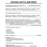Free Indiana Quitclaim Deed Form How To Write Guide