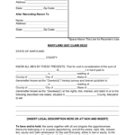 Free Maryland Quit Claim Deed Form Word PDF EForms