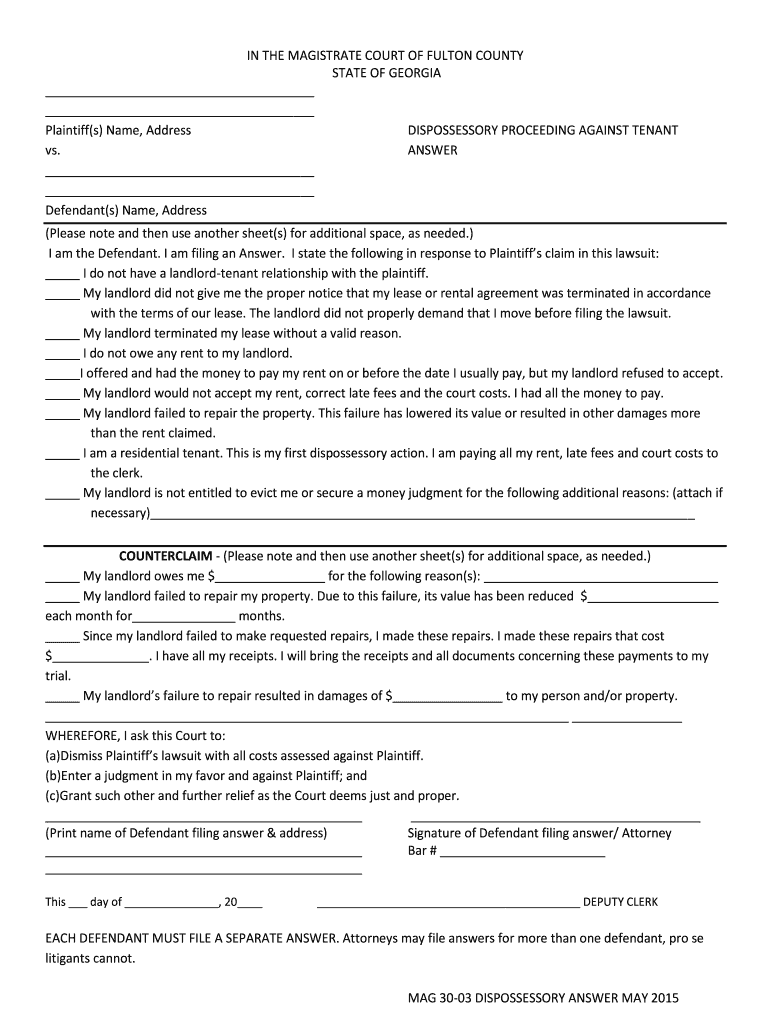 Fulton Against Tenant Form Fill Online Printable Fillable Blank