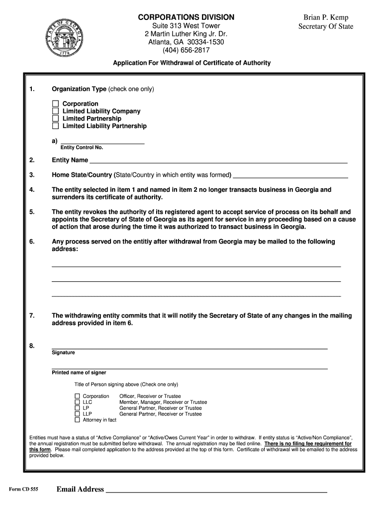 Ga Withdrawal Form Fill Out And Sign Printable PDF Template SignNow