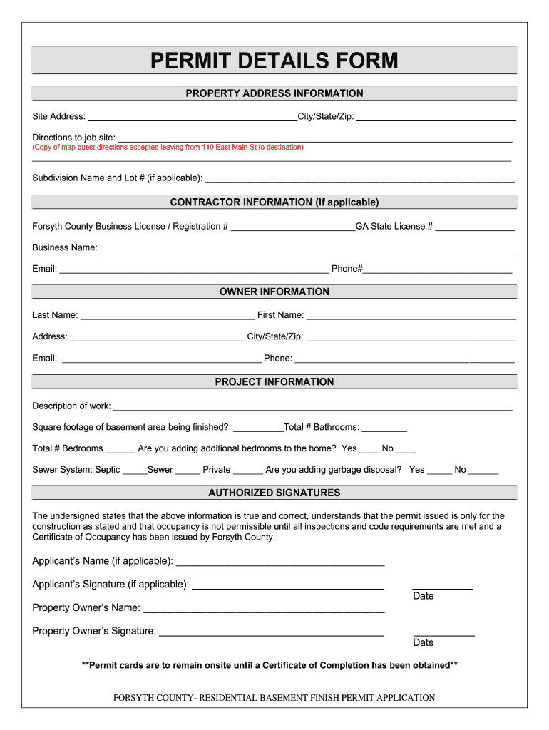 How To Set Up Inspection Forsyth County Fill Out And Sign Printable 