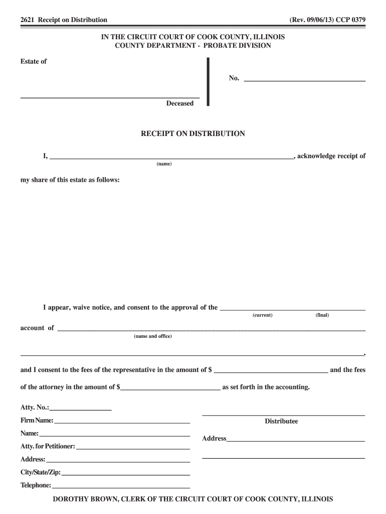 Instruction On Probate From 2621 Cook County Illinois Fill Out And 
