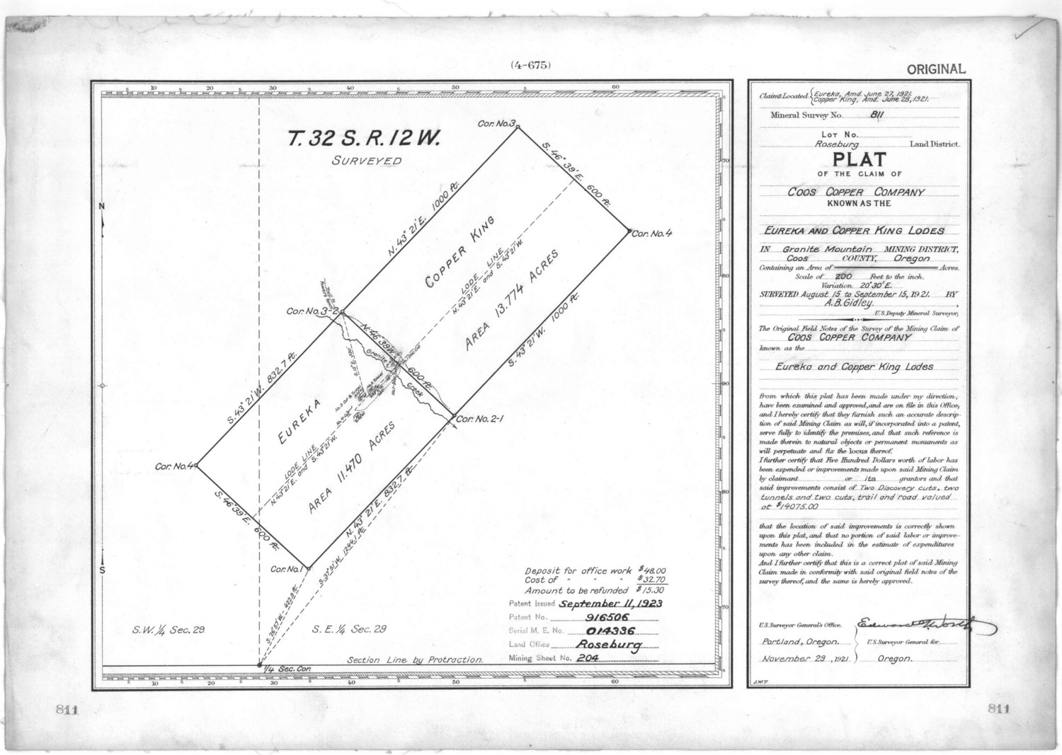 Mining Image 1921 Coos County Oregon The Diggings 