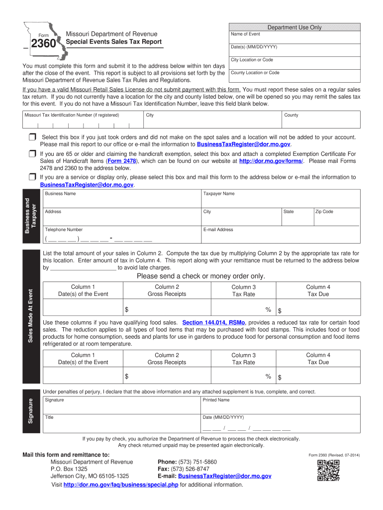 Missouri Sales Tax Extension Fill Out And Sign Printable PDF Template 