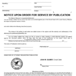 Notice Upon Order For Service By Publication