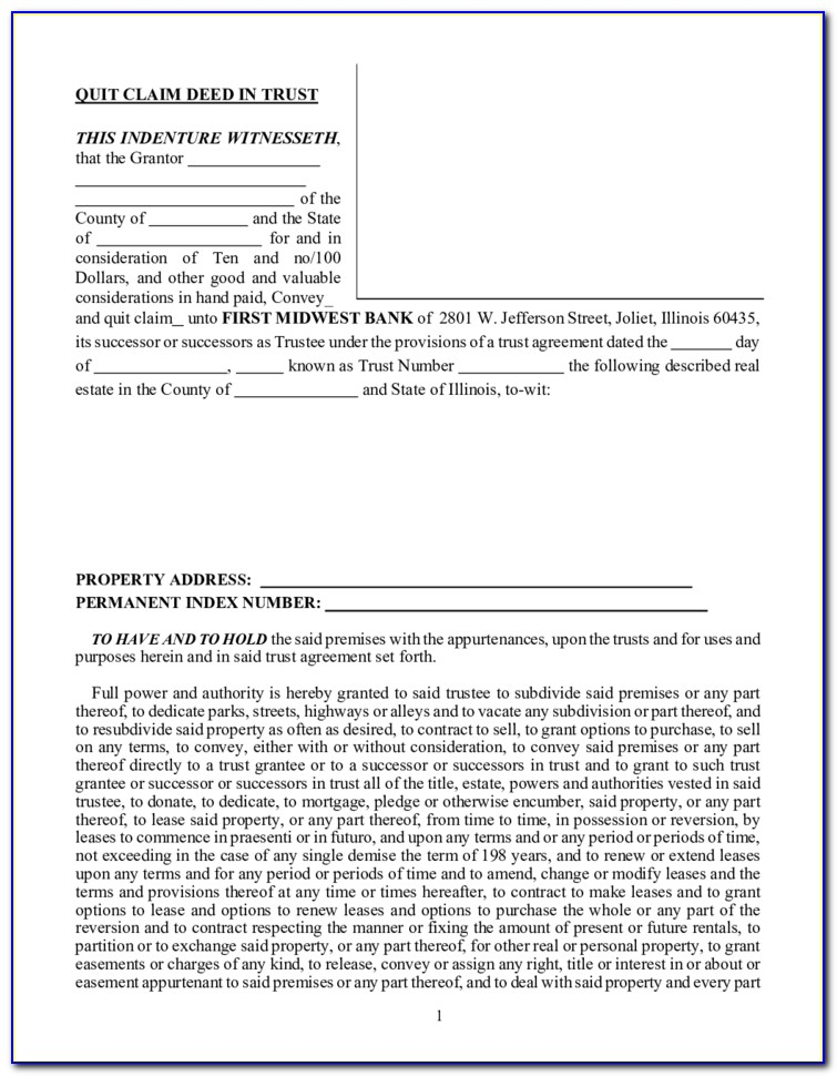 Quit Claim Deed Form Illinois Sample Form Resume Examples J3DWAxLOLp