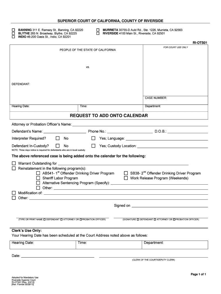 Riverside Court Filing Fill Out And Sign Printable PDF Template SignNow