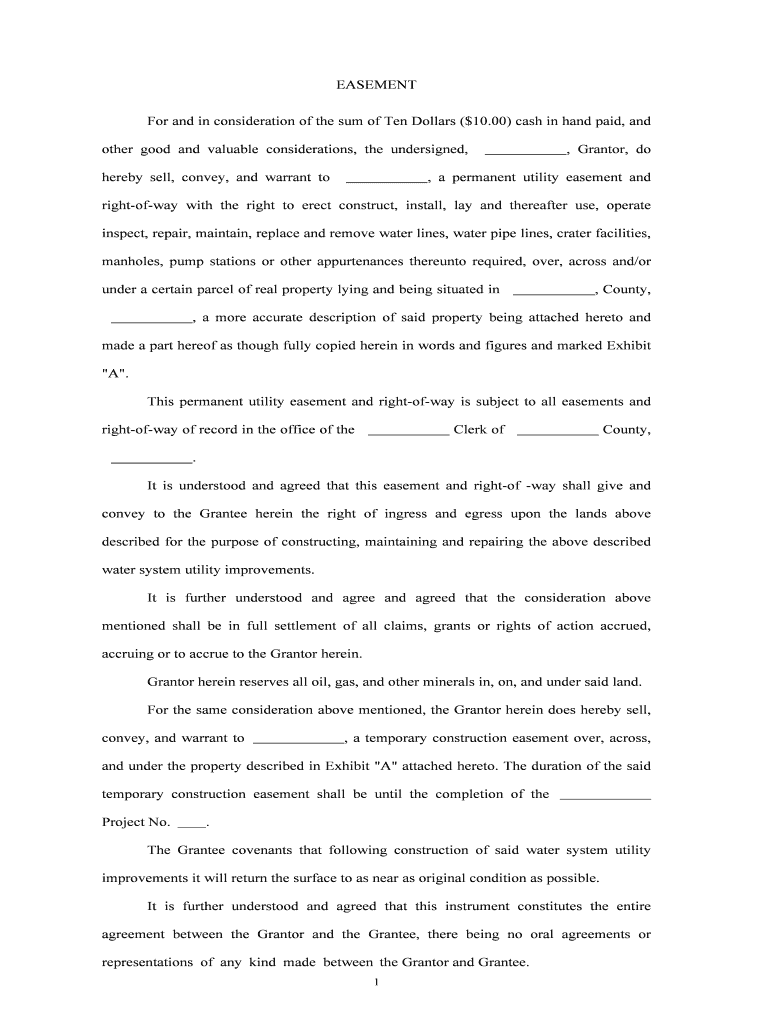 Stearns Utility Easements Mn Fill Online Printable Fillable Blank