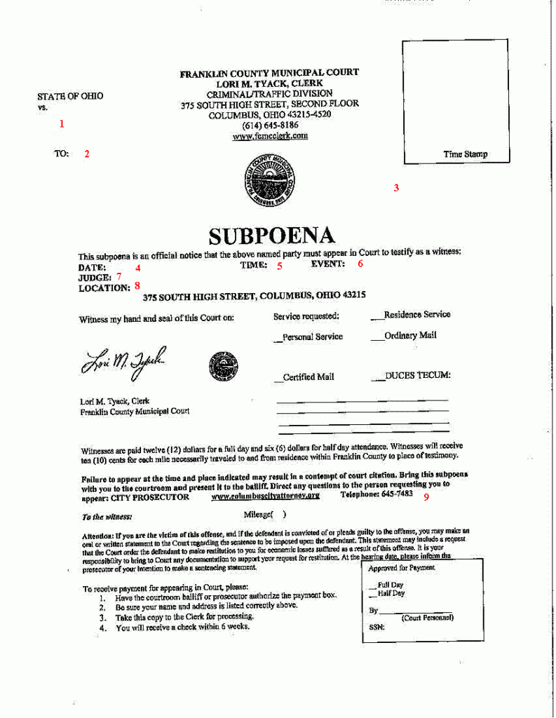 Subpoena Information