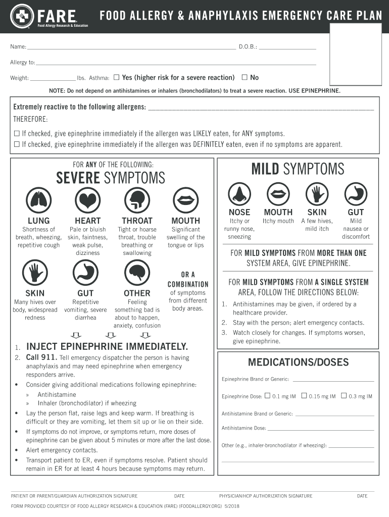 TN Williamson County Schools The Food Allergy Packet A Guide For