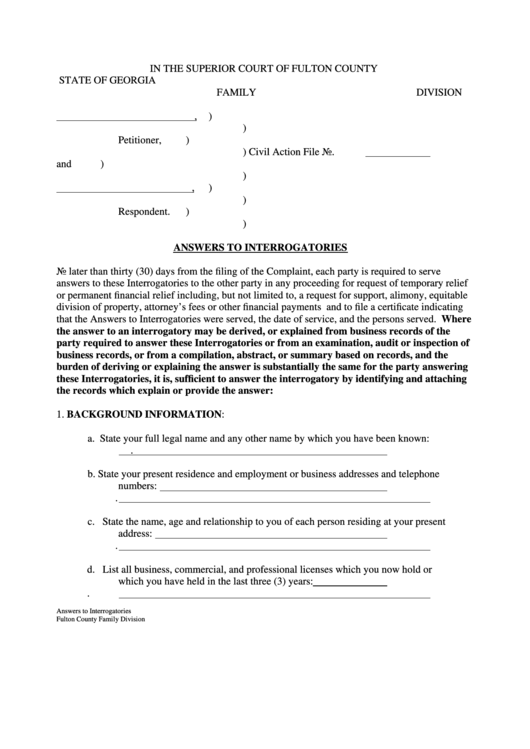 Top 7 Fulton County Court Forms And Templates Free To Download In PDF 