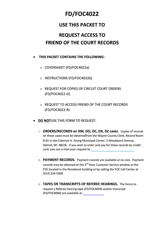 Top 8 Michigan Friend Of The Court Forms And Templates Free To Download 