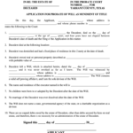 TX Application For Probate Of Will As Muniment Of Title Tarrant