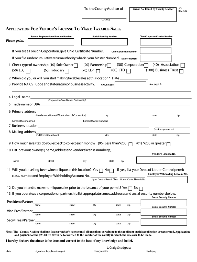 Vendors License Fill Out And Sign Printable PDF Template SignNow