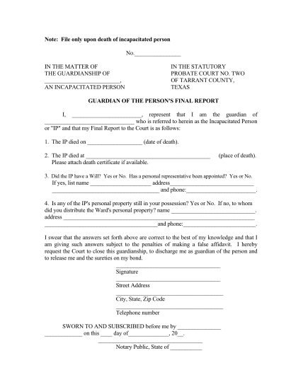 14 Free Printable Guardianship Forms Free To Edit Download Print 