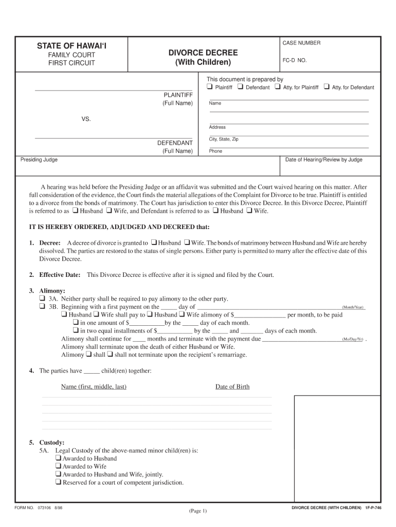 1998 Form HI 1F P 746 Fill Online Printable Fillable Blank PdfFiller